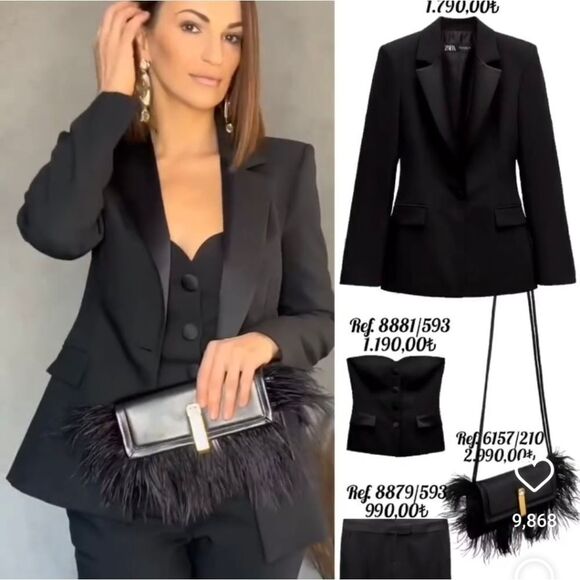 ZARA COMBINATION SATIN EFFECT BUSTIER TOP - Picture 14 of 16